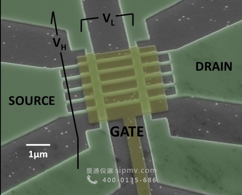 研究人员使用电子显微镜将纳米管变成微型晶体管