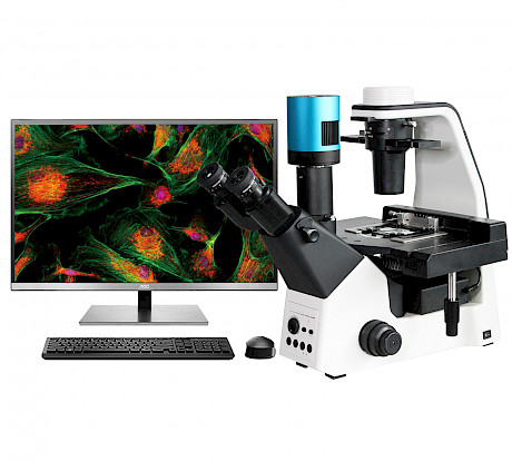 VMF500I科研级三目倒置荧光显微镜培养瓶培养皿细胞观察